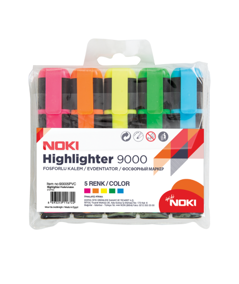Set Textmarker NOKI 9000, 5 culori